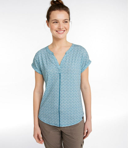 Women's Streamside Tee, Short-Sleeve Splitneck Print | L.L.Bean Great Value