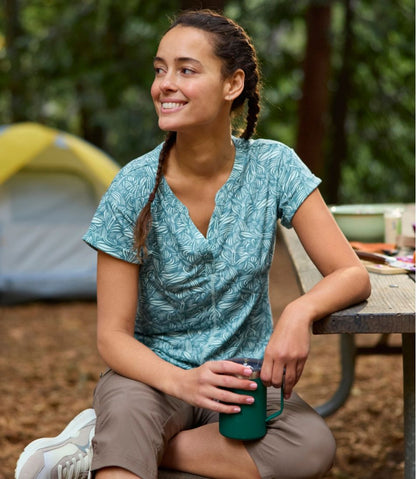 Women's Streamside Tee, Short-Sleeve Splitneck Print | L.L.Bean Great Value
