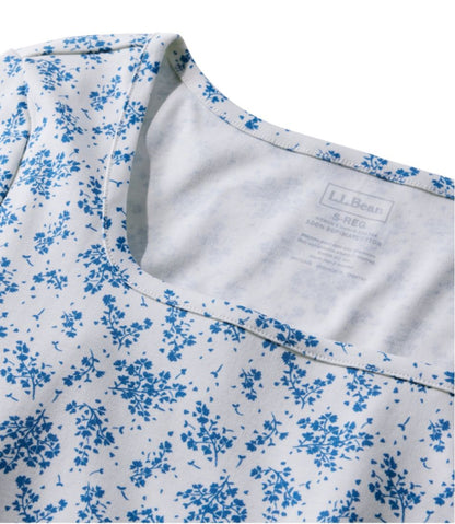 Women's Pima Cotton Tee, Soft Squareneck Elbow-Sleeve | L.L.Bean Featured