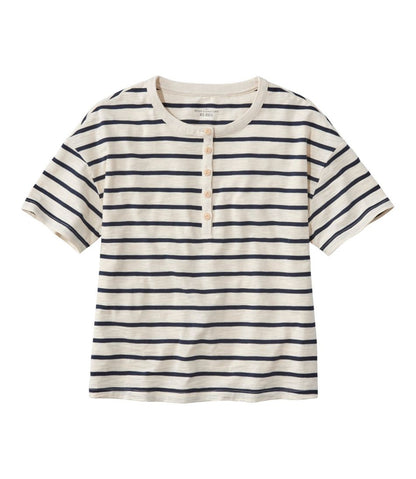 Women's Signature Slub Tee, Short-Sleeve Henley Novelty | L.L.Bean Popular