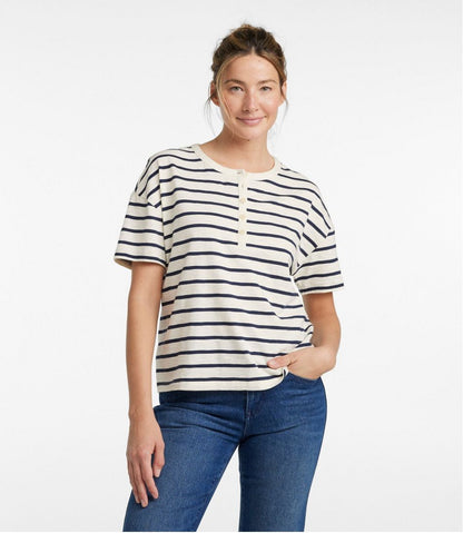 Women's Signature Slub Tee, Short-Sleeve Henley Novelty | L.L.Bean Popular