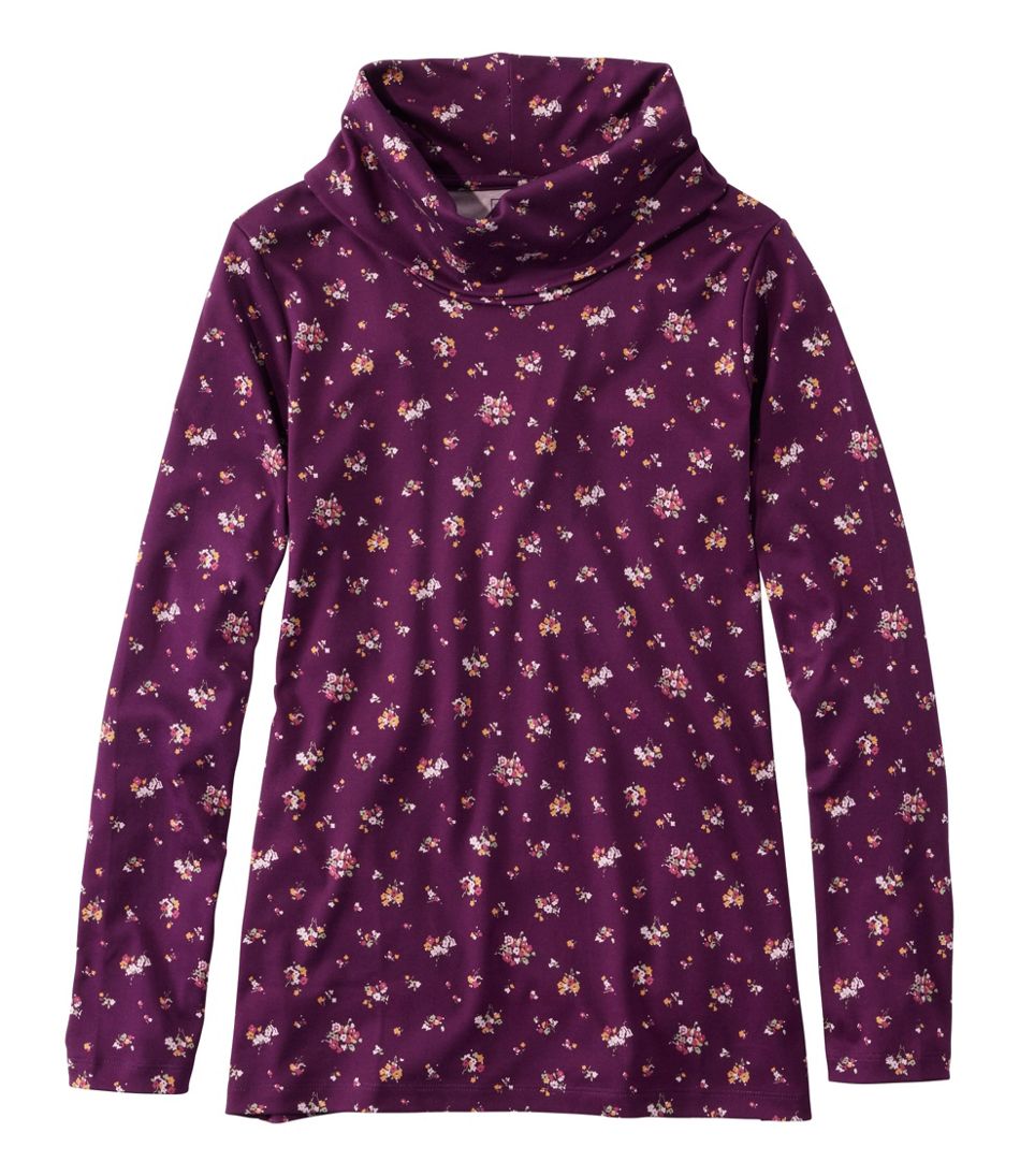 Women's Pima Cotton Tee, Long-Sleeve Cowlneck Print | L.L.Bean Exclusive