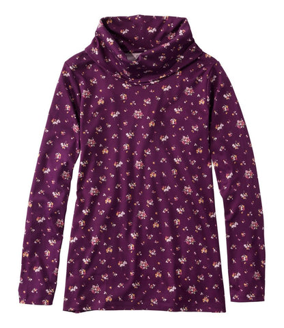 Women's Pima Cotton Tee, Long-Sleeve Cowlneck Print | L.L.Bean Exclusive