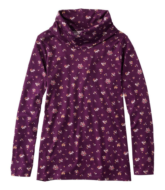 Women's Pima Cotton Tee, Long-Sleeve Cowlneck Print | L.L.Bean Exclusive