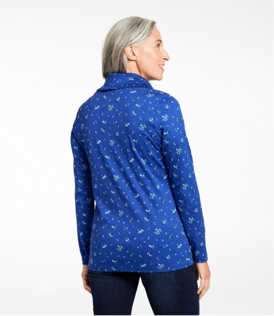 Women's Pima Cotton Tee, Long-Sleeve Cowlneck Print | L.L.Bean Exclusive