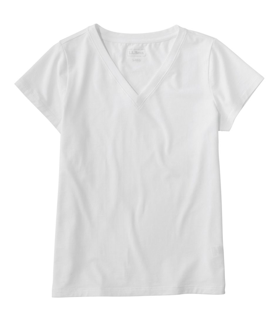Women's Soft Stretch Supima-Blend Tee, Short-Sleeve V-Neck | L.L.Bean Signature