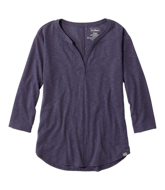 Women's Streamside Tee, Three-Quarter-Sleeve Splitneck | L.L.Bean Essential
