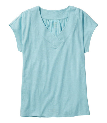 Women's Organic Cotton Tee, V-Neck Cap-Sleeve | L.L.Bean Everyday