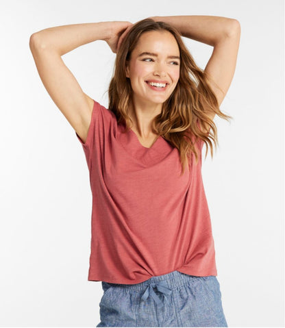 Women's Organic Cotton Tee, V-Neck Cap-Sleeve | L.L.Bean Everyday