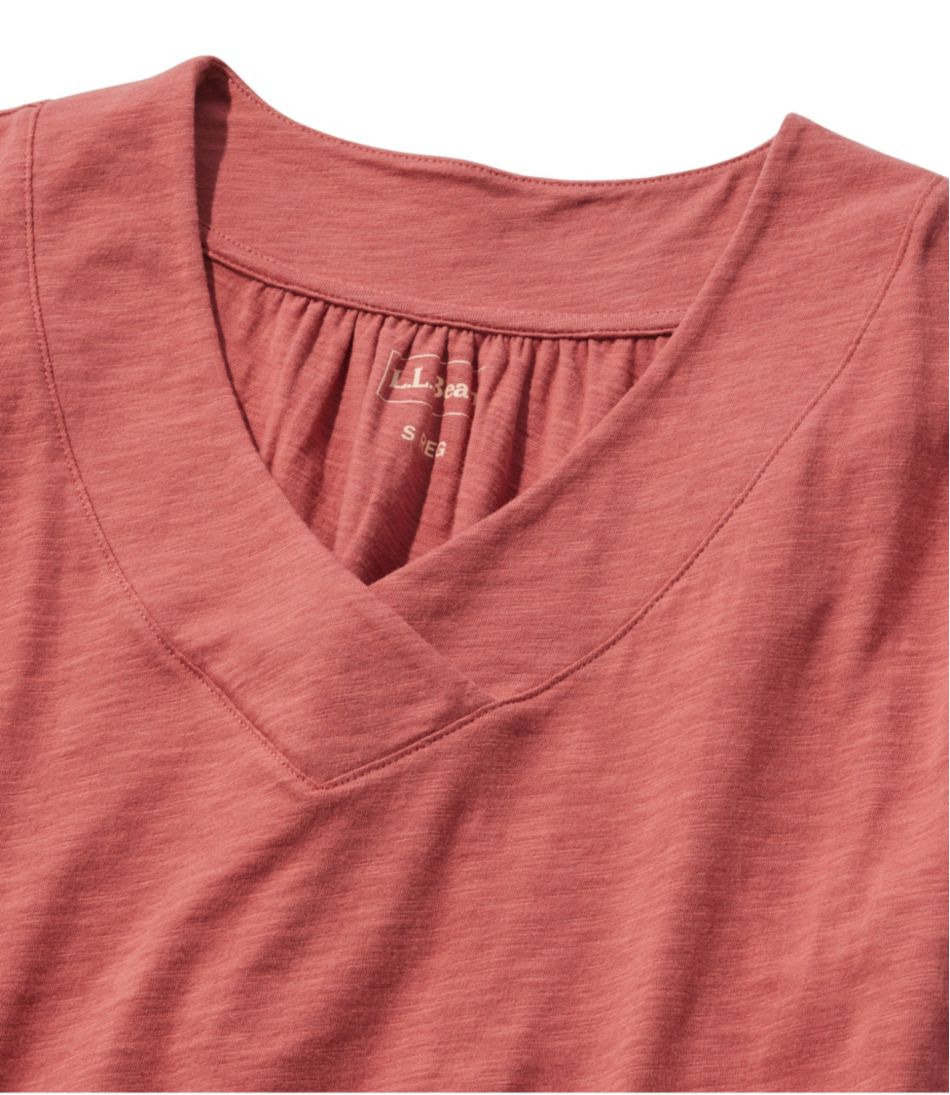 Women's Organic Cotton Tee, V-Neck Cap-Sleeve | L.L.Bean Everyday
