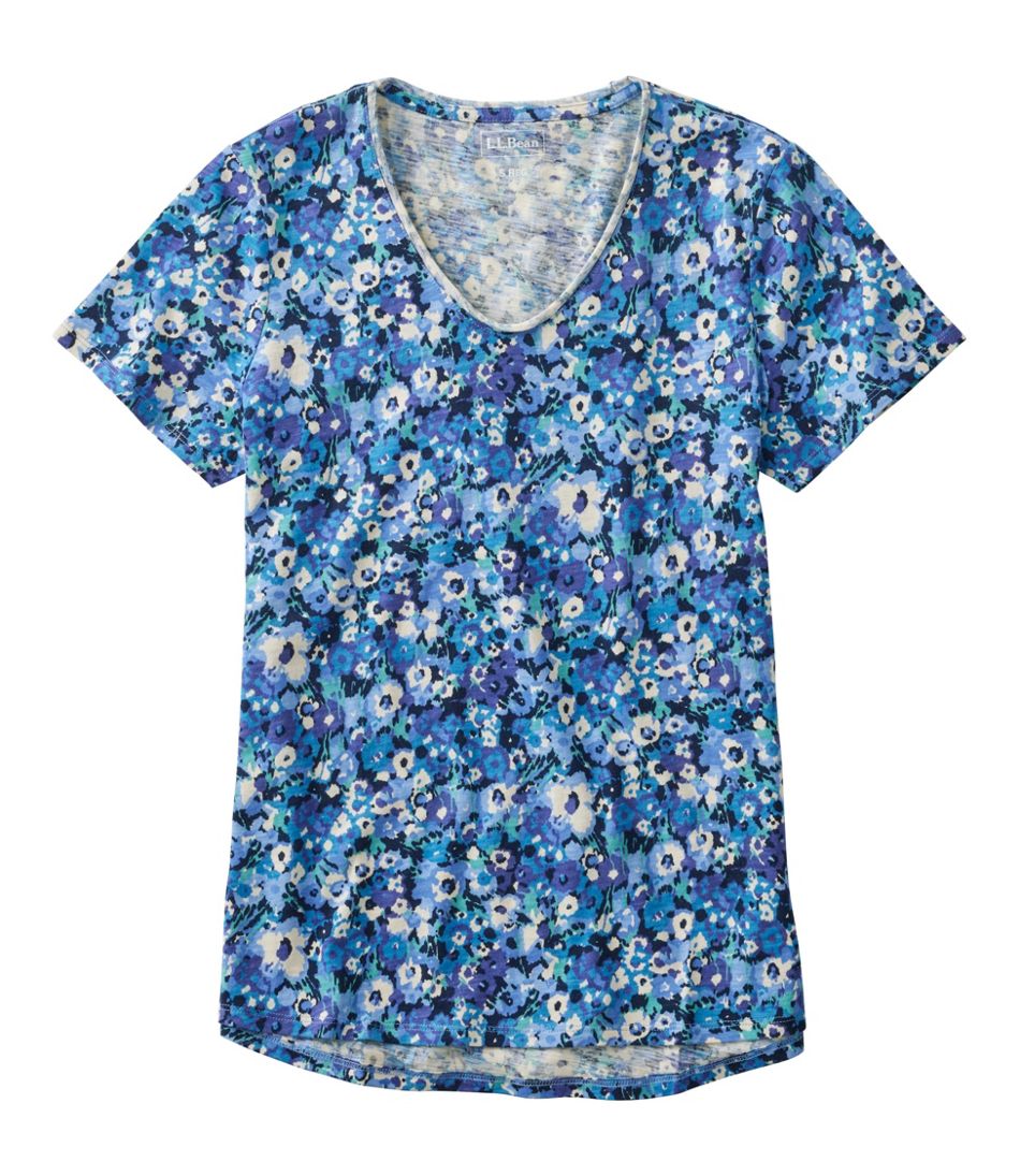 Women's Organic Cotton Tee, V-Neck Short-Sleeve Print | L.L.Bean Trending