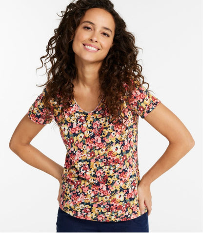 Women's Organic Cotton Tee, V-Neck Short-Sleeve Print | L.L.Bean Trending