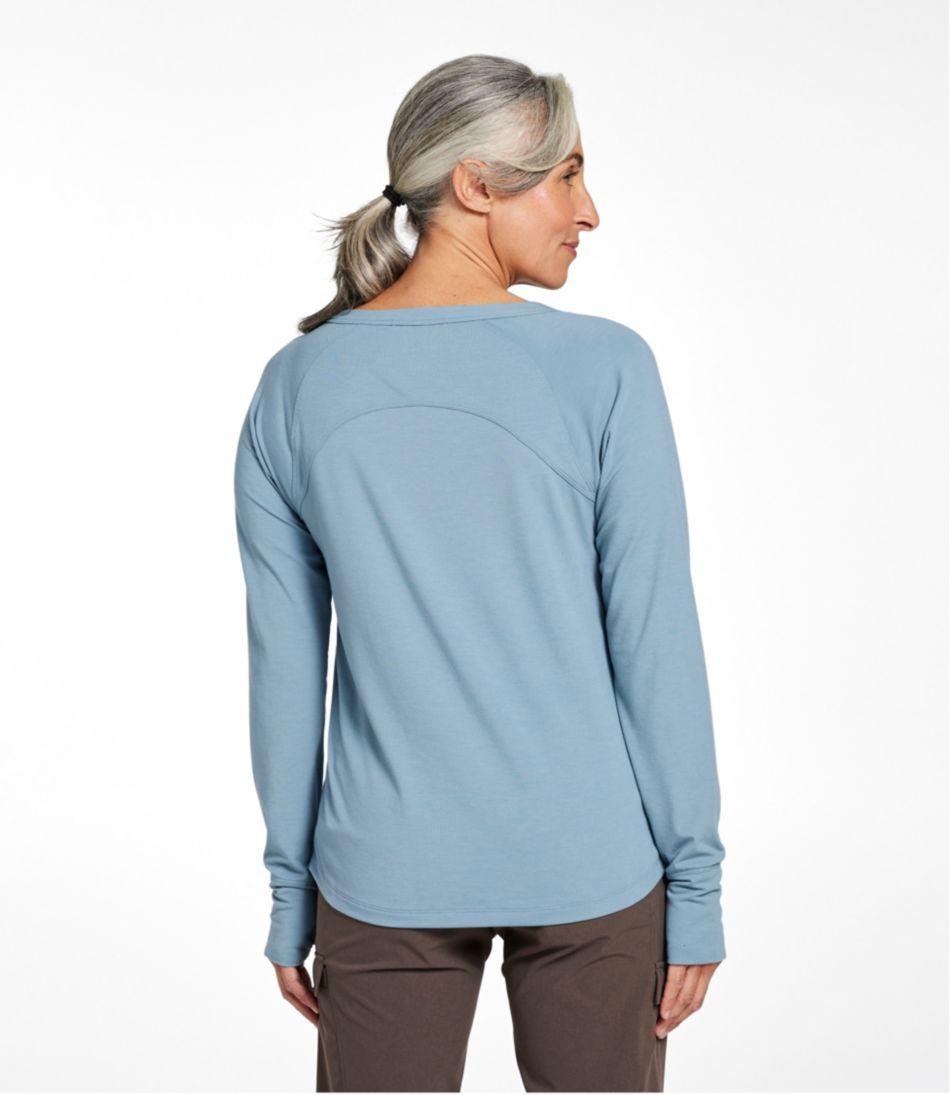 Women's Ribbed Performance Tee, Long-Sleeve Splitneck | L.L.Bean Best Seller