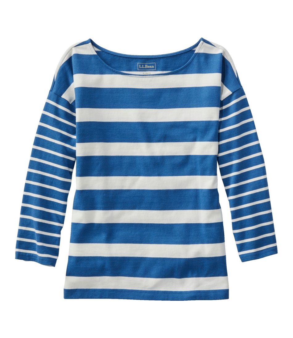 Women's Heritage Mariner Top, Boatneck Three-Quarter-Sleeve Blocked Stripe | L.L.Bean Recommended
