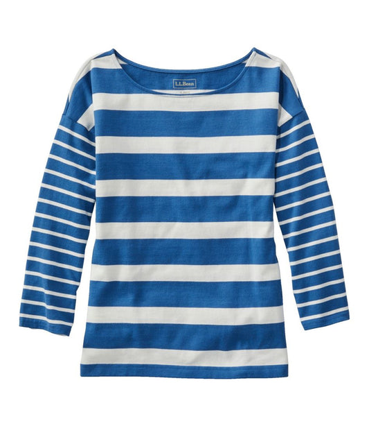 Women's Heritage Mariner Top, Boatneck Three-Quarter-Sleeve Blocked Stripe | L.L.Bean Recommended