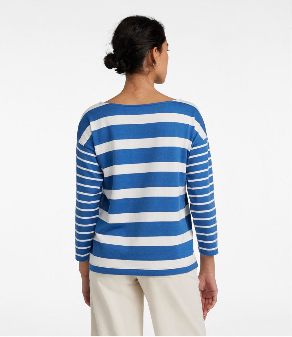 Women's Heritage Mariner Top, Boatneck Three-Quarter-Sleeve Blocked Stripe | L.L.Bean Recommended