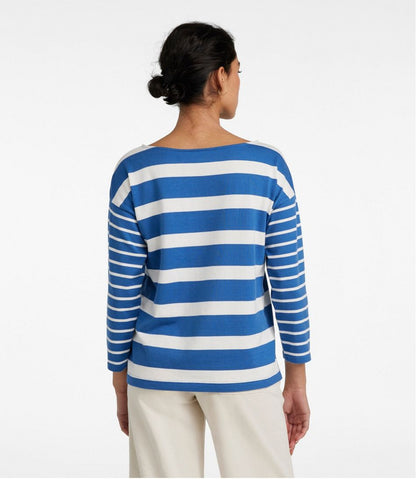 Women's Heritage Mariner Top, Boatneck Three-Quarter-Sleeve Blocked Stripe | L.L.Bean Recommended