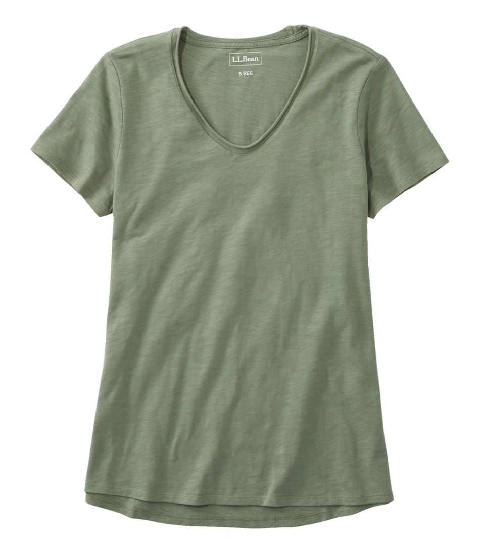 Women's Organic Cotton Tee, V-Neck Short-Sleeve | L.L.Bean Signature