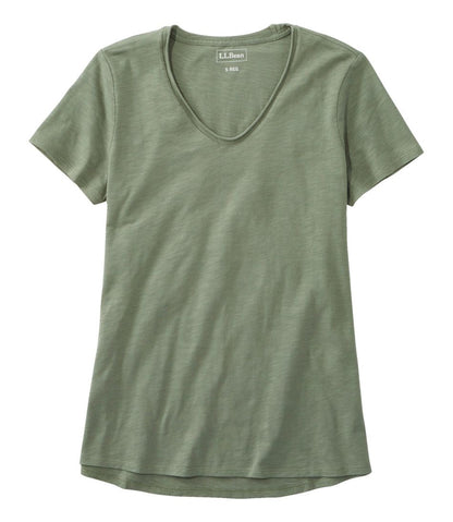 Women's Organic Cotton Tee, V-Neck Short-Sleeve | L.L.Bean Signature