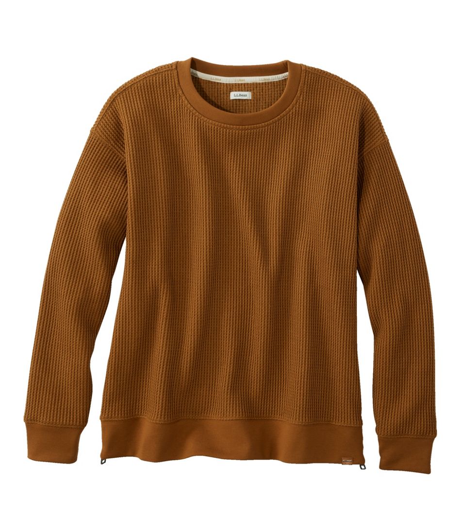 Women's Birchwood Brushed Waffle Top, Crewneck | L.L.Bean Essential
