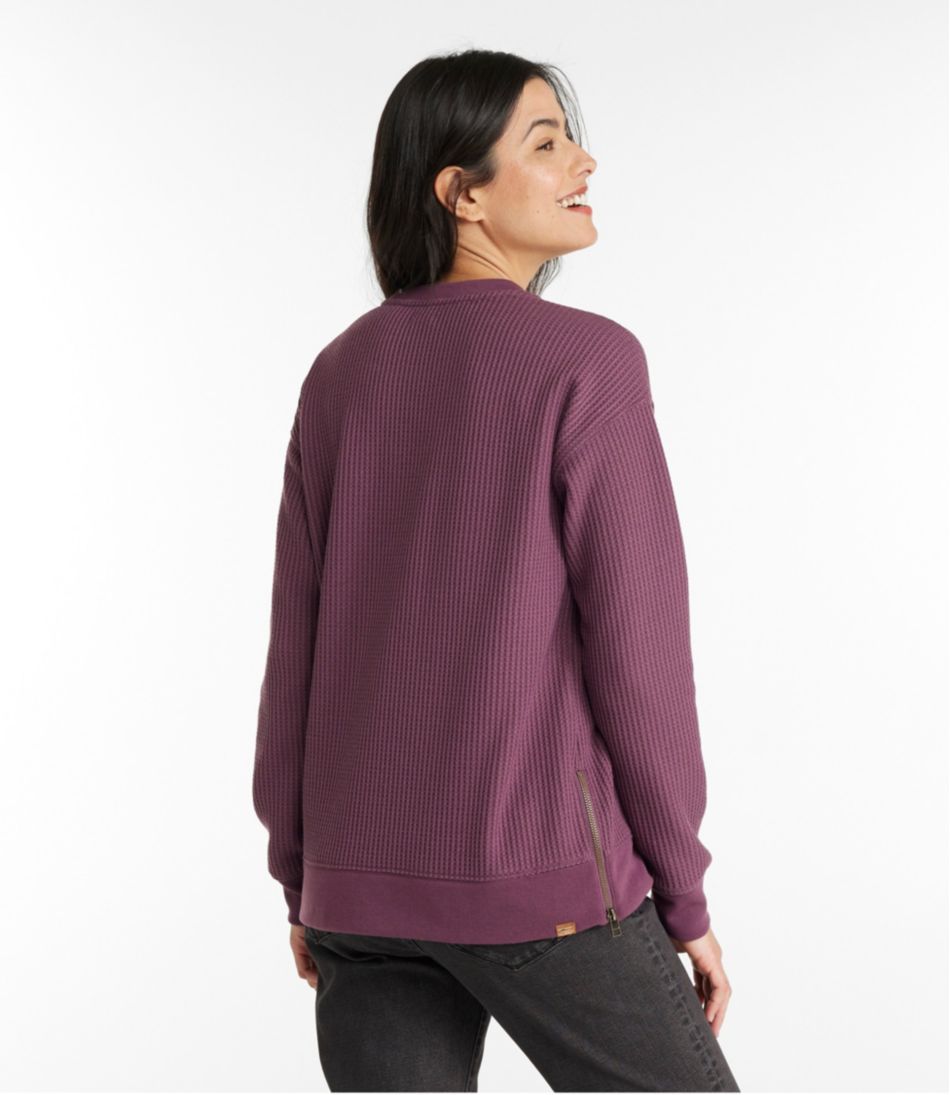 Women's Birchwood Brushed Waffle Top, Crewneck | L.L.Bean Essential