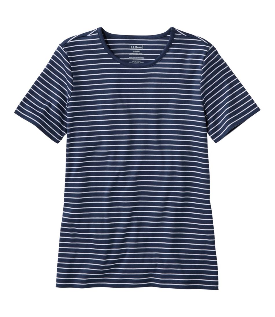 Women's Pima Cotton Tee, Short-Sleeve Crewneck Stripe | L.L.Bean Everyday