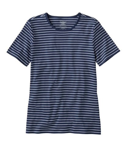 Women's Pima Cotton Tee, Short-Sleeve Crewneck Stripe | L.L.Bean Everyday
