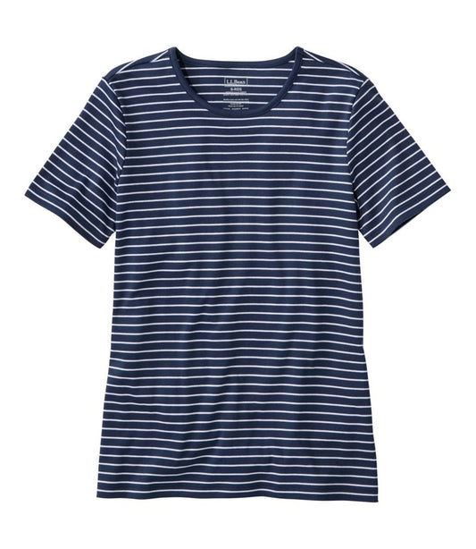 Women's Pima Cotton Tee, Short-Sleeve Crewneck Stripe | L.L.Bean Everyday