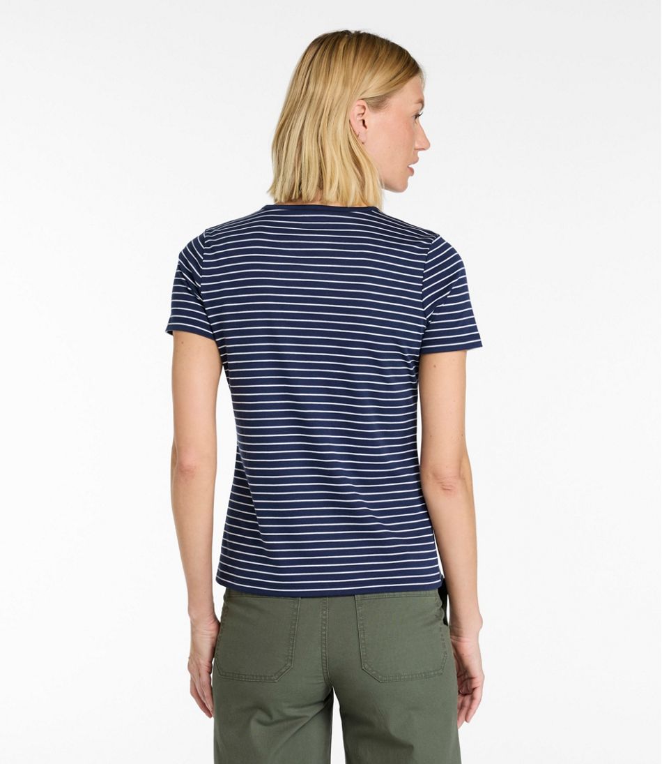 Women's Pima Cotton Tee, Short-Sleeve Crewneck Stripe | L.L.Bean Everyday