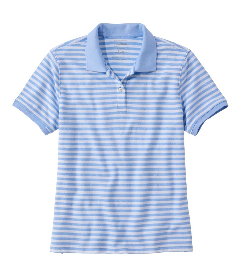 Women's Premium Double L Polo, Short-Sleeve Relaxed Fit Stripe | L.L.Bean Exclusive
