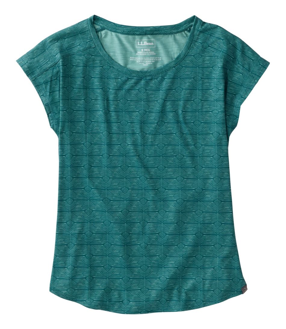 Women's Streamside Tee, Short-Sleeve Ruched Crew Print | L.L.Bean Great Value