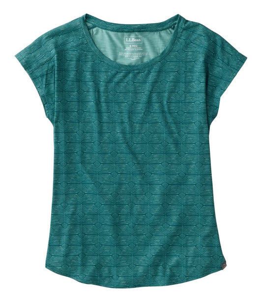 Women's Streamside Tee, Short-Sleeve Ruched Crew Print | L.L.Bean Great Value