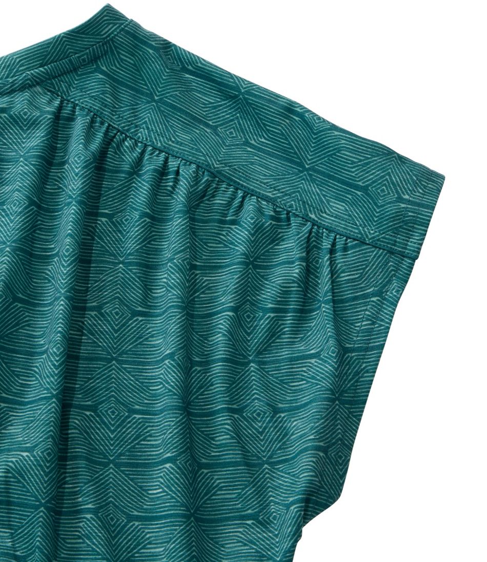Women's Streamside Tee, Short-Sleeve Ruched Crew Print | L.L.Bean Great Value