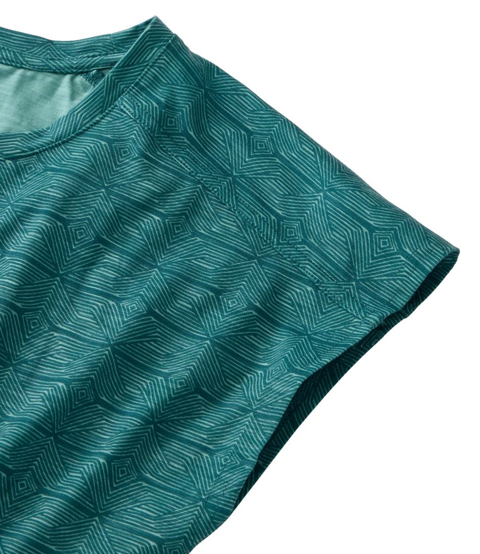 Women's Streamside Tee, Short-Sleeve Ruched Crew Print | L.L.Bean Great Value