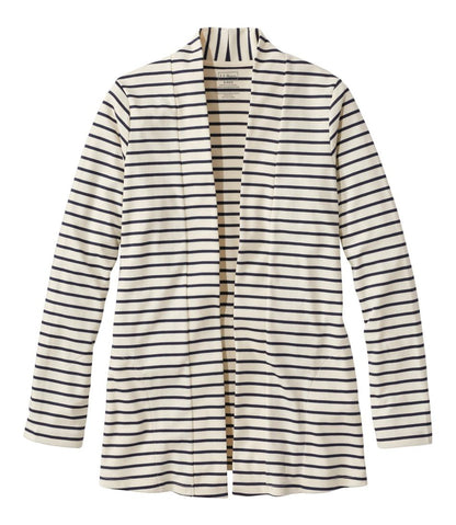 Women's Pima Cotton Open Cardigan, With Pockets Stripe | L.L.Bean Best Seller