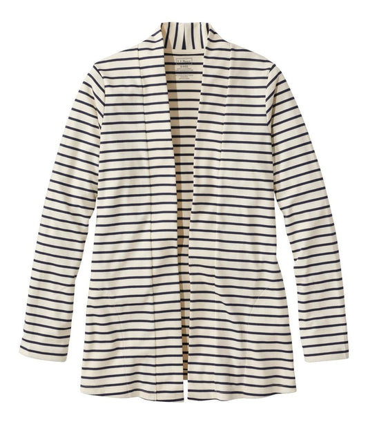 Women's Pima Cotton Open Cardigan, With Pockets Stripe | L.L.Bean Best Seller