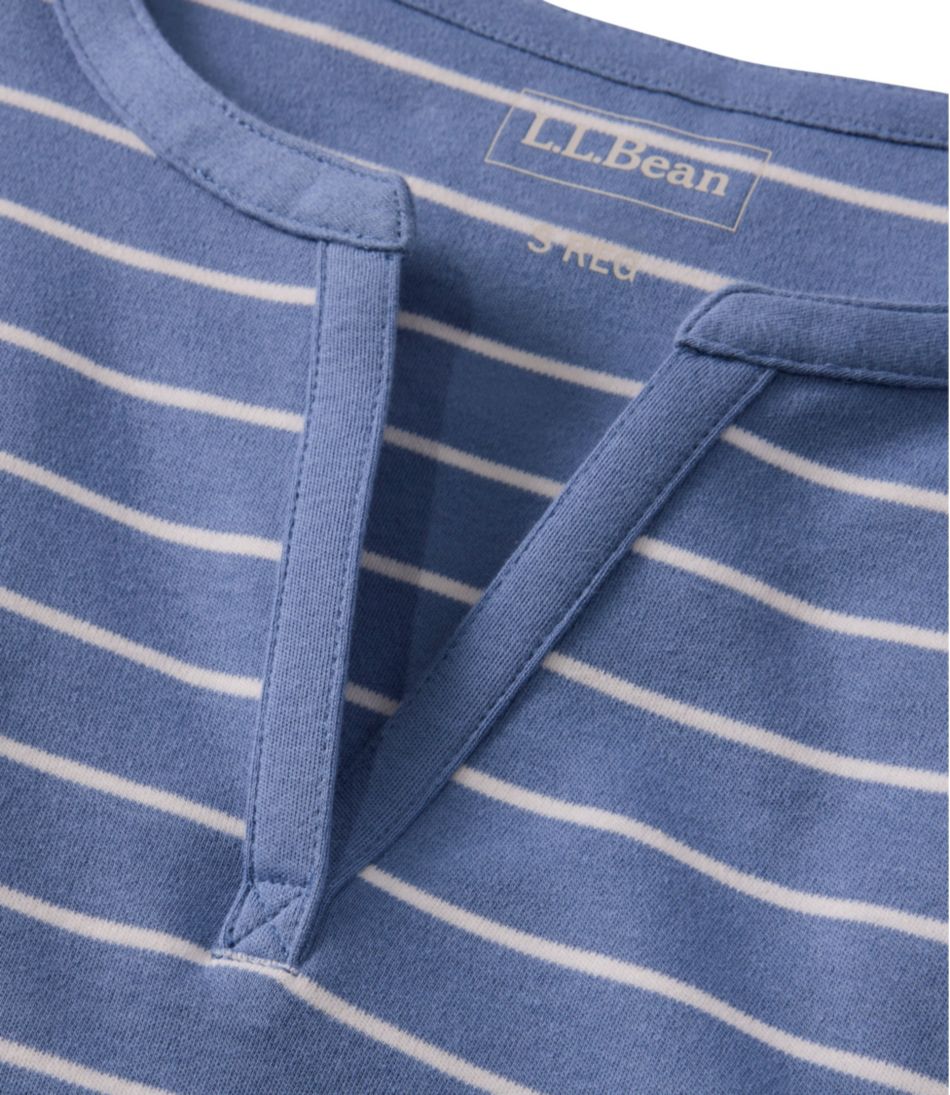 Women's L.L.Bean Tee, Short-Sleeve Notch-Neck Stripe | L.L.Bean Exclusive