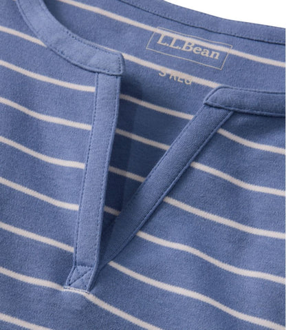 Women's L.L.Bean Tee, Short-Sleeve Notch-Neck Stripe | L.L.Bean Exclusive