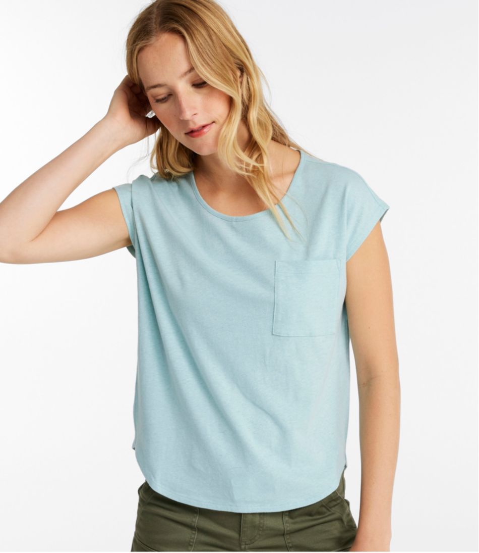 Women's Linen/Cotton Tee, Short-Sleeve Scoopneck | L.L.Bean Essential