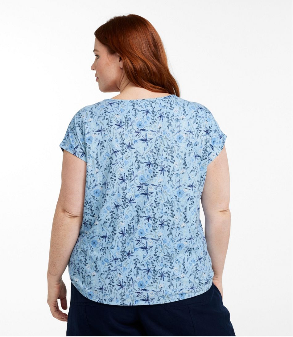 Women's Linen/Cotton Tee, Short-Sleeve Scoopneck Print | L.L.Bean Featured