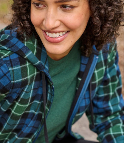 Women's Scotch Plaid Flannel Shirt, Relaxed Zip Hoodie | L.L.Bean Essential