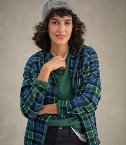 Women's Scotch Plaid Flannel Shirt, Relaxed Zip Hoodie | L.L.Bean Essential