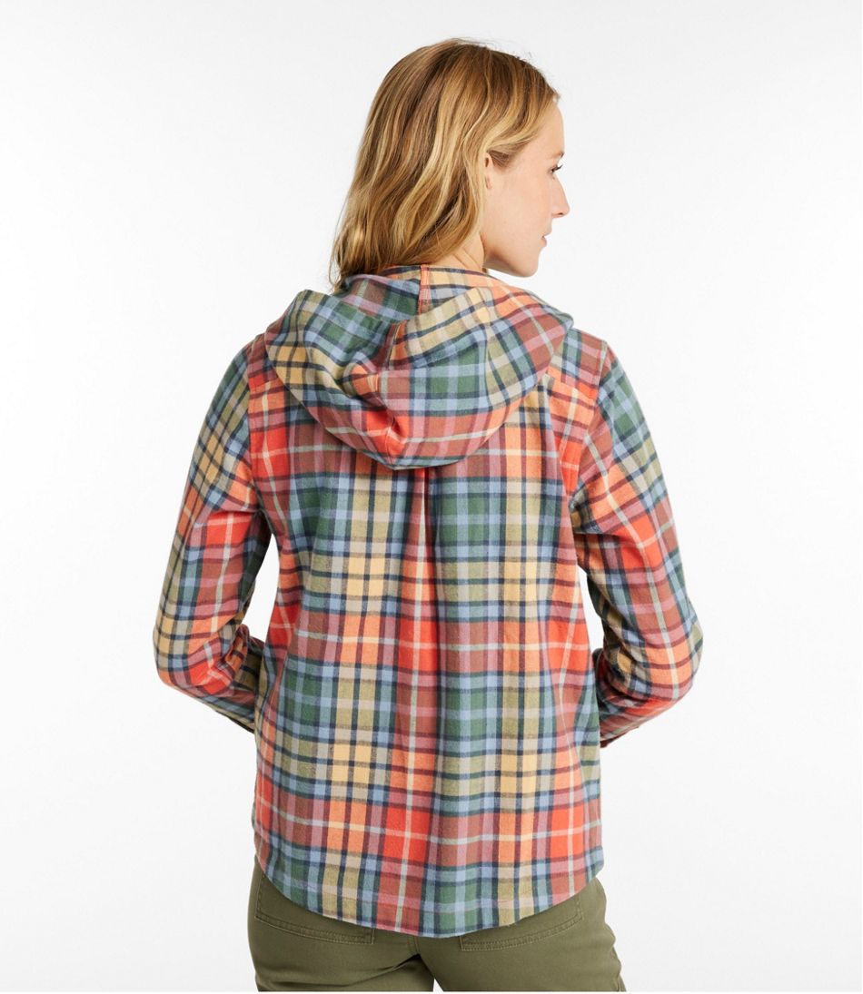 Women's Scotch Plaid Flannel Shirt, Relaxed Zip Hoodie | L.L.Bean Essential