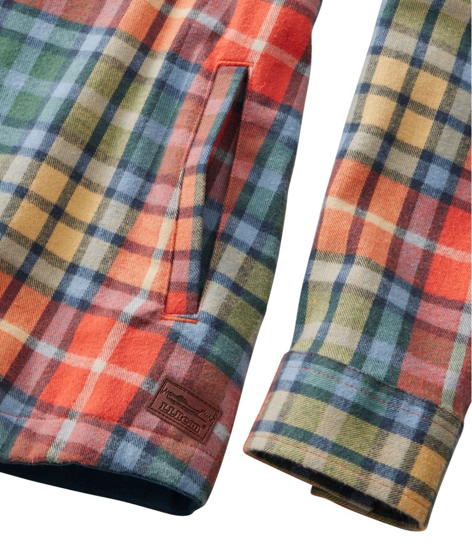 Women's Scotch Plaid Flannel Shirt, Relaxed Zip Hoodie | L.L.Bean Essential