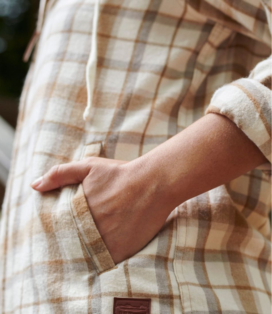 Women's Scotch Plaid Flannel Shirt, Relaxed Zip Hoodie | L.L.Bean Essential