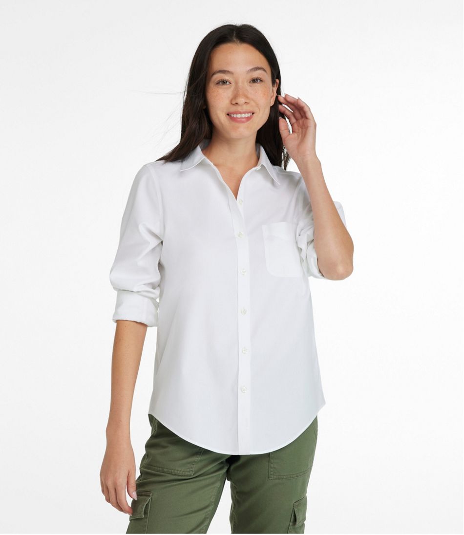 Women's Wrinkle-Free Pinpoint Oxford Shirt, Long-Sleeve Relaxed Fit | L.L.Bean Everyday