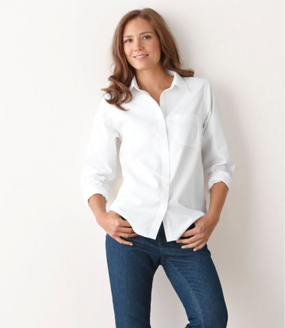Women's Wrinkle-Free Pinpoint Oxford Shirt, Long-Sleeve Relaxed Fit | L.L.Bean Everyday