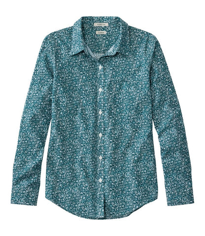 Women's Wrinkle-Free Pinpoint Oxford Shirt, Relaxed Fit Long-Sleeve Print | L.L.Bean Popular