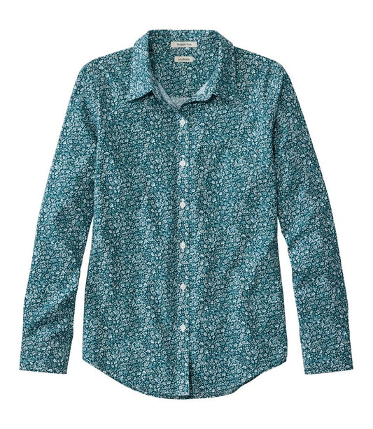 Women's Wrinkle-Free Pinpoint Oxford Shirt, Relaxed Fit Long-Sleeve Print | L.L.Bean Popular