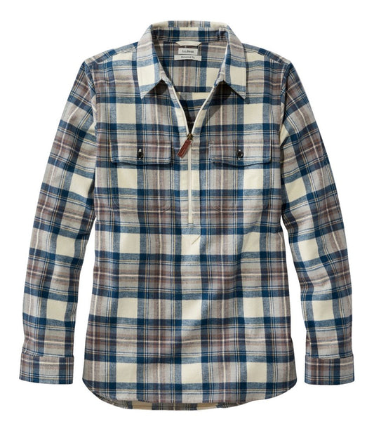 Women's Scotch Plaid Flannel Shirt, Quarter-Zip | L.L.Bean Recommended